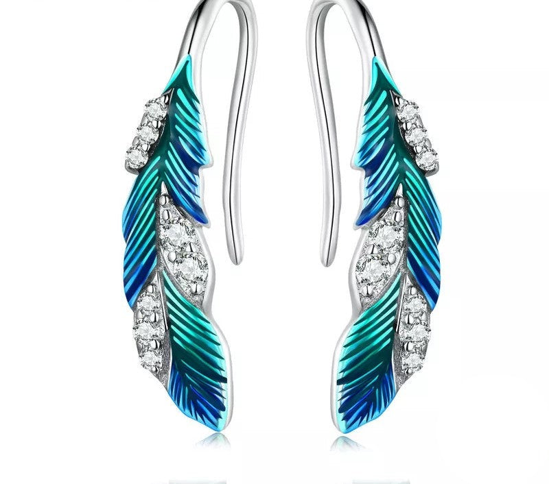925 Sterling Silver Blue Earrings - TEA LU SHOP
