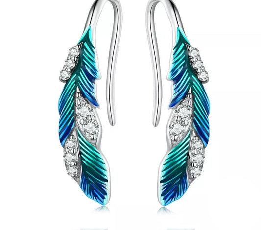 925 Sterling Silver Blue Earrings - TEA LU SHOP