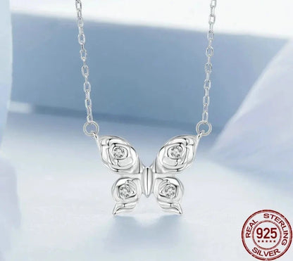 Rose Butterfly Necklace