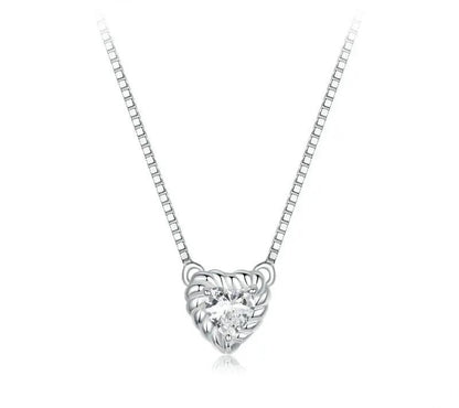 925 Sterling Silver Heart-Shaped Moissanite Necklace - Shine Bright Store