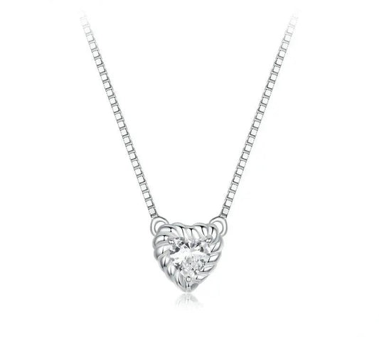 925 Sterling Silver Heart-Shaped Moissanite Necklace - Shine Bright Store