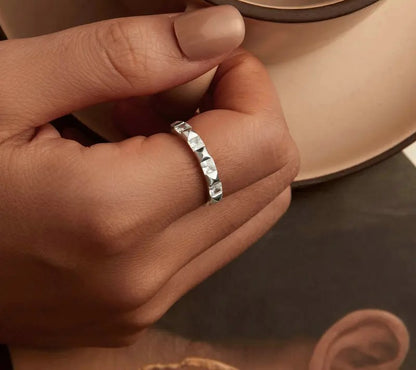 925 Sterling Silver Sparkling Zircon Stackable Ring - Shine Bright Store