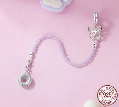 925 Sterling Silver Butterfly Safety Chain