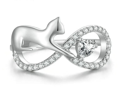 925 Sterling Silver Cute Cat Ring - TEA LU SHOP