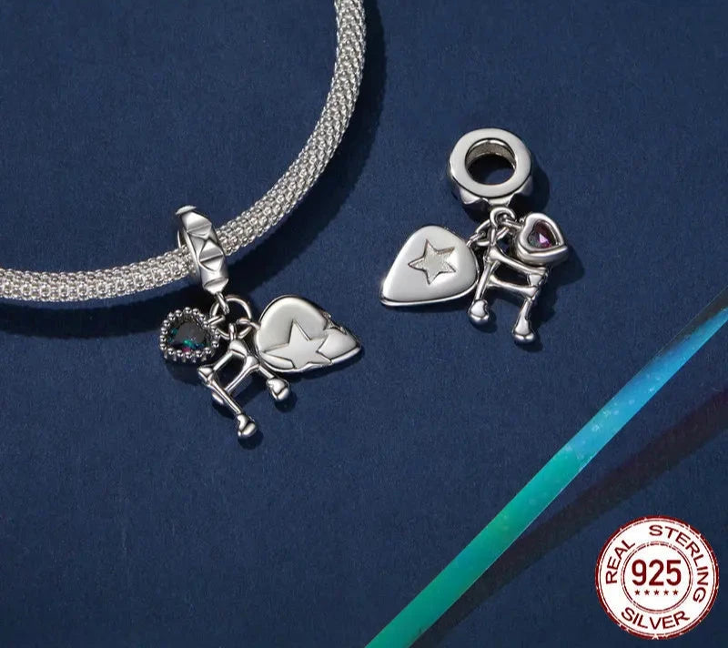 925 Sterling Silver Rock Music Pendant