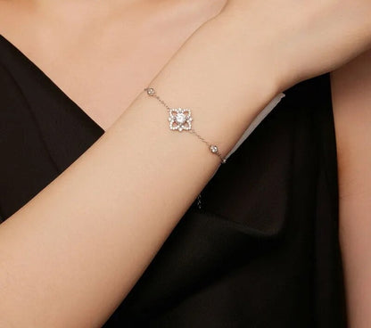 925 Sterling Silver Moissanite Bracelet - TEA LU SHOP