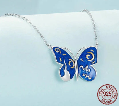 925 Sterling Silver Butterfly Pendant Necklace