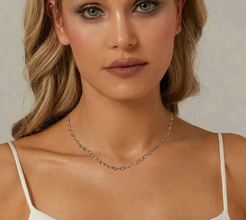 925 Sterling Silver Heart Necklace - TEA LU SHOP