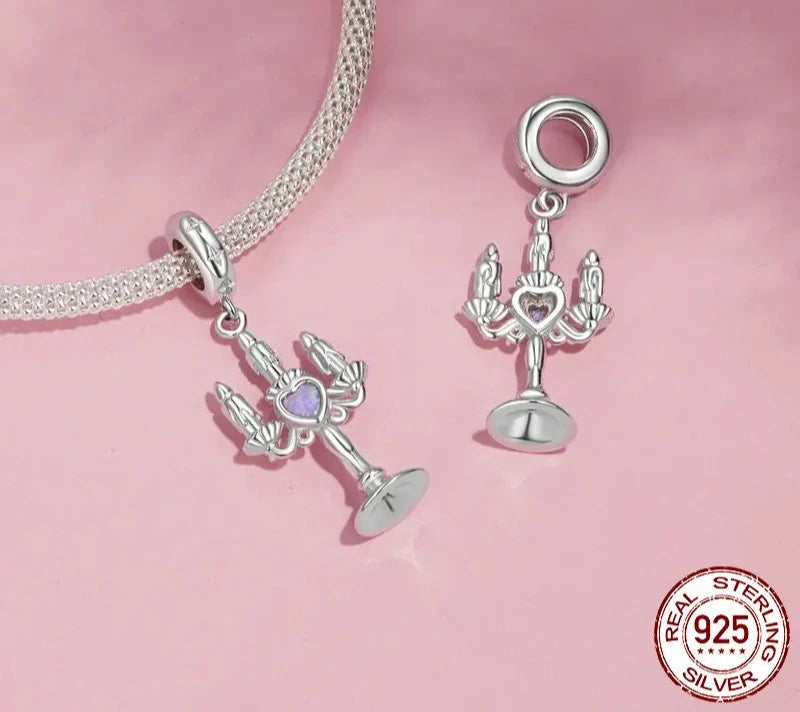 925 Sterling Silver Romantic Candlestick Pendant