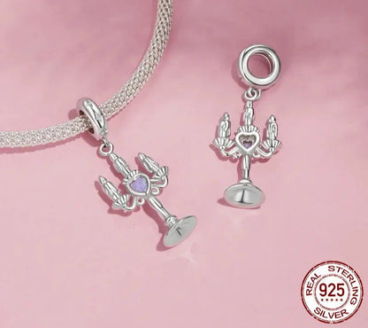 925 Sterling Silver Romantic Candlestick Pendant