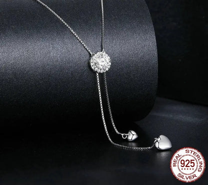 925 Sterling Silver Lariat Minimalist Moissanite Necklace - Shine Bright Store