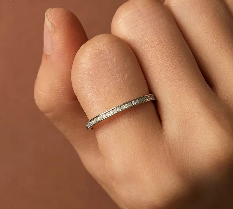 925 Sterling Silver Moissanite Ring - TEA LU SHOP