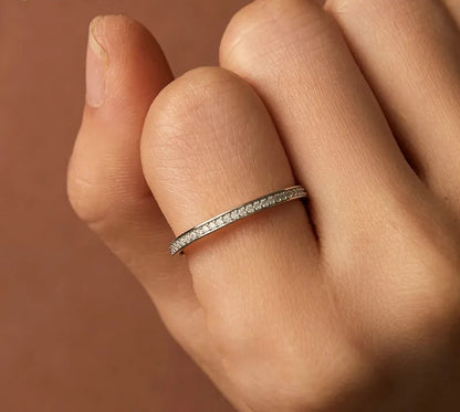 925 Sterling Silver Moissanite Ring - TEA LU SHOP