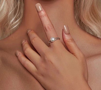 925 Sterling Silver Pearl Ring