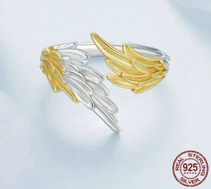 925 Sterling Silver Angel Wing Ring