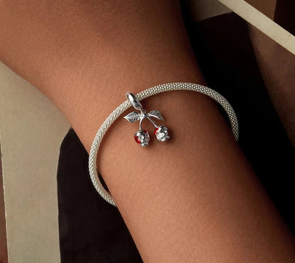 925 Sterling Silver Cherry Skull Pendant