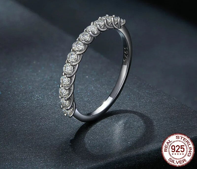 925 Sterling Silver Moissanite Ring - TEA LU SHOP