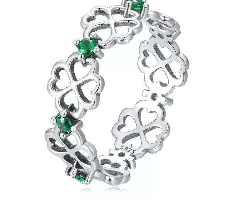 925 Sterling Silver Leaf Clover Ring - TEA LU SHOP
