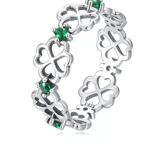 925 Sterling Silver Leaf Clover Ring - TEA LU SHOP