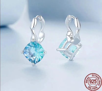 Blue-green Hoop Earrings