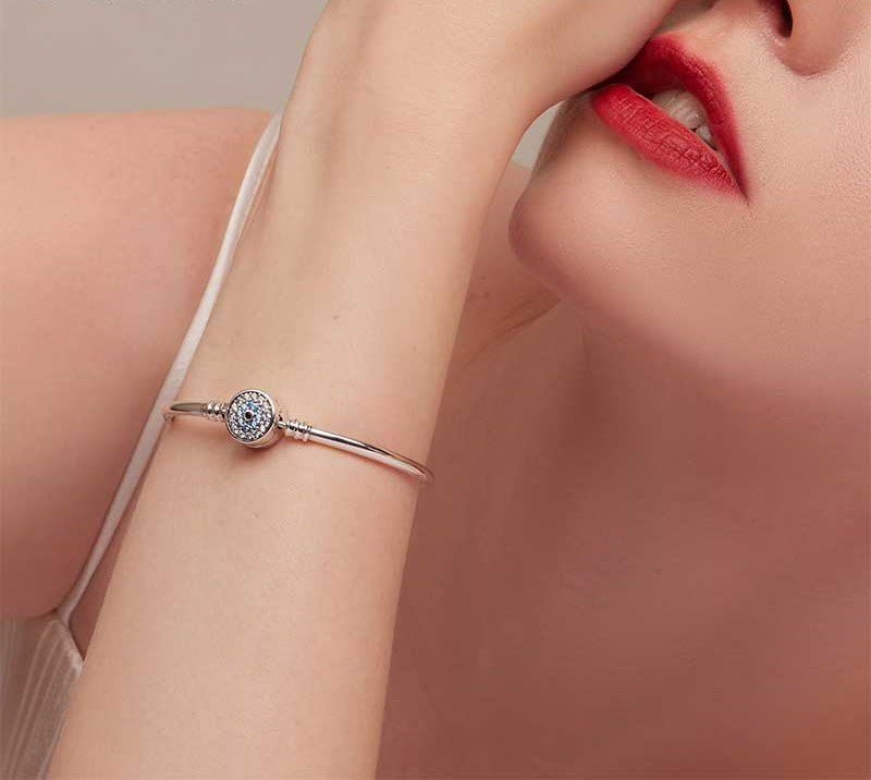 925 Sterling Silver Blue Evil Eye Bracelet - TEA LU SHOP