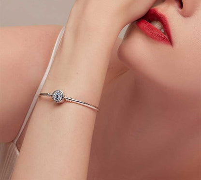 925 Sterling Silver Blue Evil Eye Bracelet - TEA LU SHOP