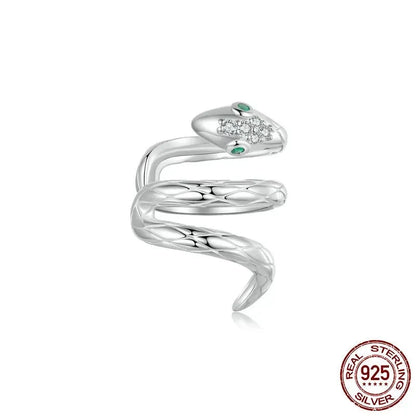 925 Sterling Silver Mono Snake Clip Earring