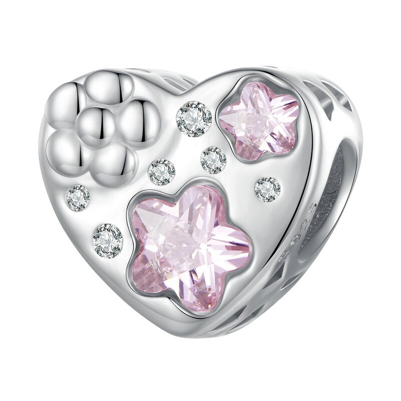 925 Sterling Silver Love Heart Charms - TEA LU SHOP
