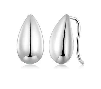 925 Sterling Silver Glossy Waterdrop Earrings - TEA LU SHOP