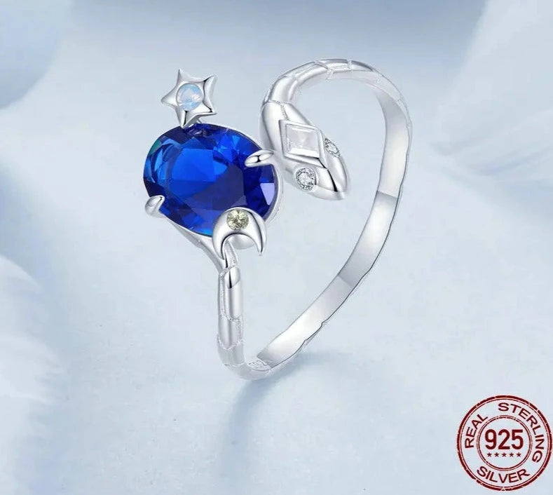 925 Sterling Silver Snake Statement Ring