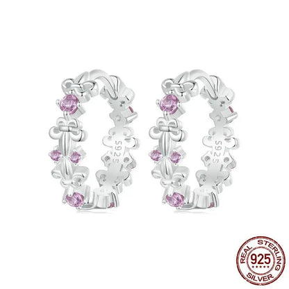 Iris Flower Hoop Earrings