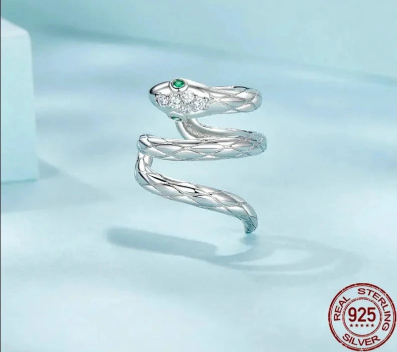 925 Sterling Silver Mono Snake Clip Earring