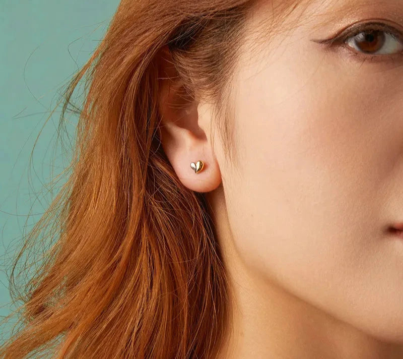 925 Sterling Silver Mini Heart Stud Earrings