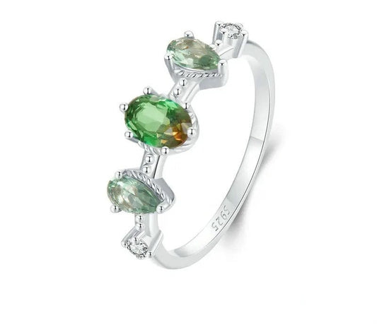 925 Sterling Silver Eternity Gradient Ring - TEA LU SHOP