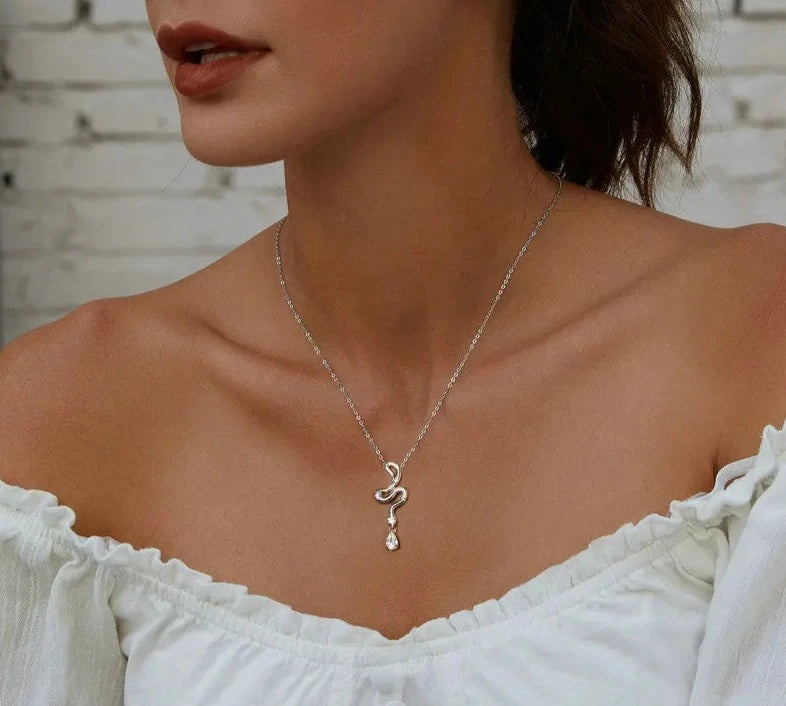 Sterling Silver Snake Pendant Necklace