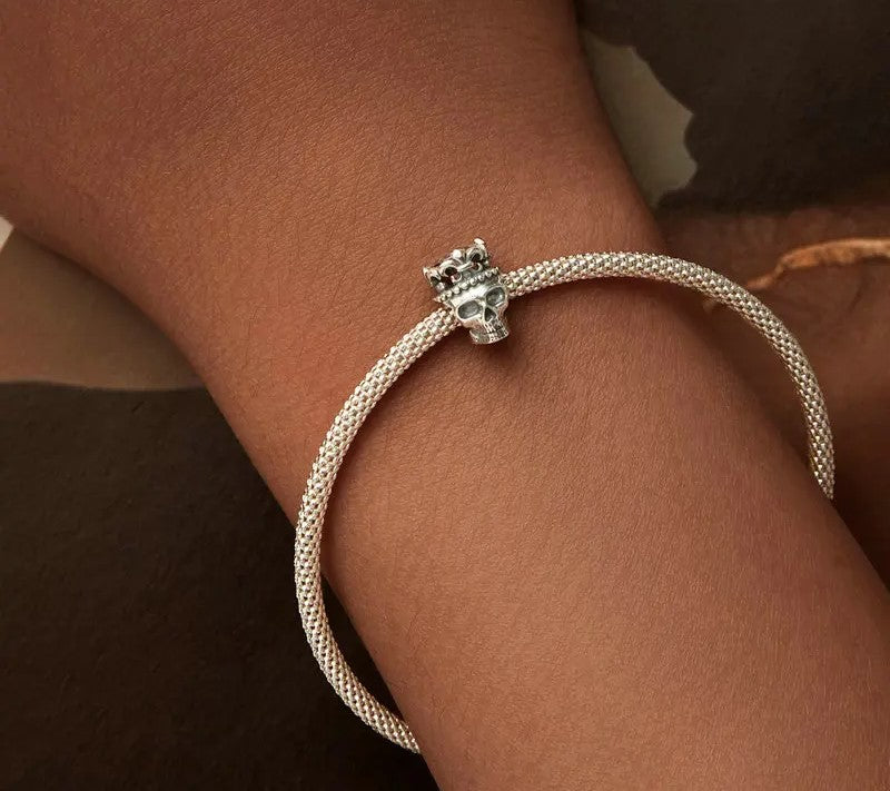 925 Sterling Silver Skull Crown Charm - Shine Bright Store
