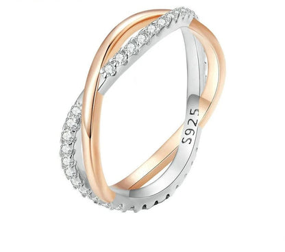 925 Sterling Silver Twist Eternity Ring - TEA LU SHOP