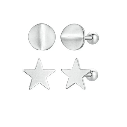 925 Sterling Silver Stars Stud Earrings