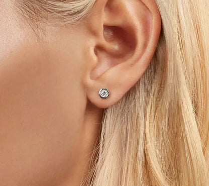 Classic Hexagonal Moissanite Earrings
