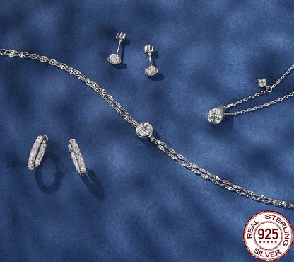 Platinum Plated Moissanite Hoop Earrings