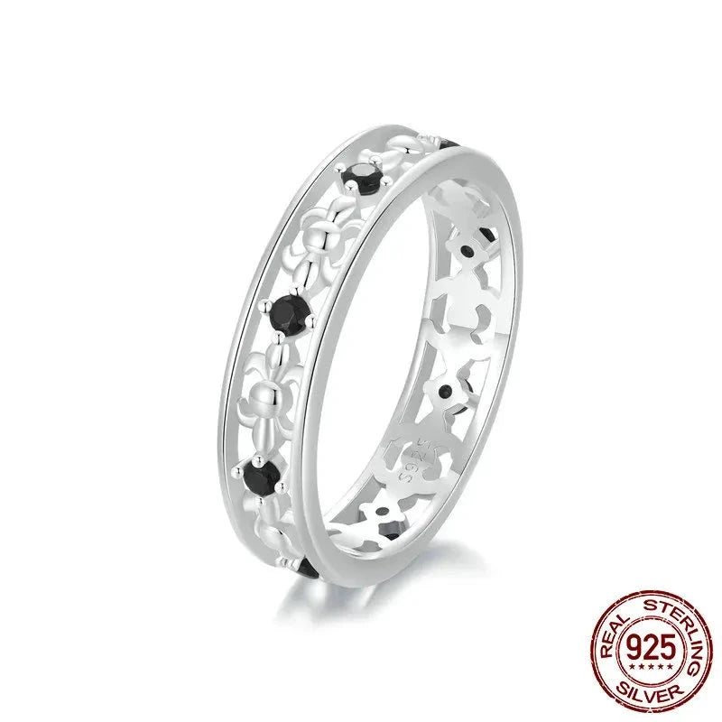 Tarnish Resistant Hollowed Iris Vintage Style Ring