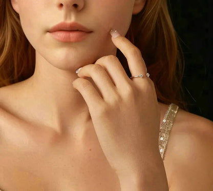 925 sterling silver Moissanite Adjustable Ring