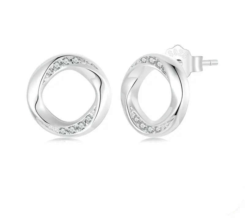 925 Sterling Silver Mobius Stud Earrings - Shine Bright Store
