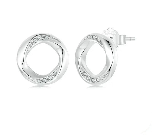 925 Sterling Silver Mobius Stud Earrings - Shine Bright Store