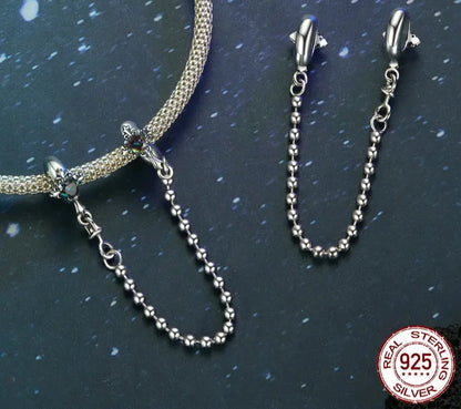 925 Sterling Silver Vintage Cross Safety Chain