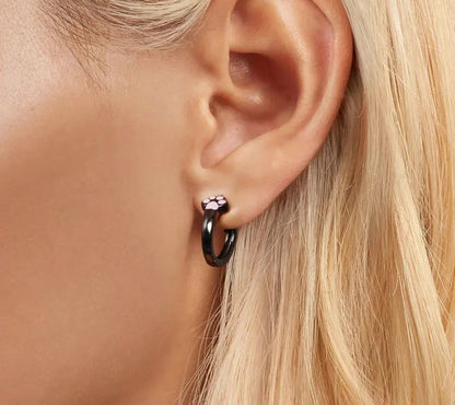 925 Sterling Silver Cute Cat Paws Hoop Earrings - Shine Bright Store
