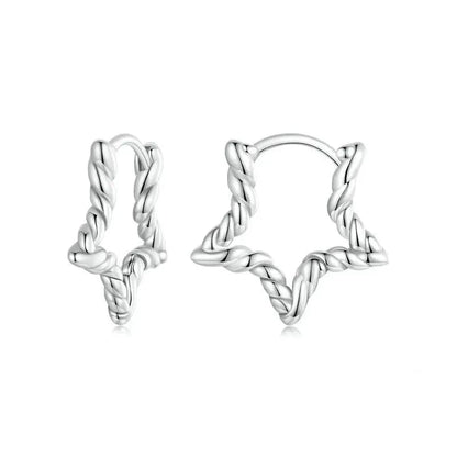 Cute Star Ear Buckles Twisted Hoop Earrings