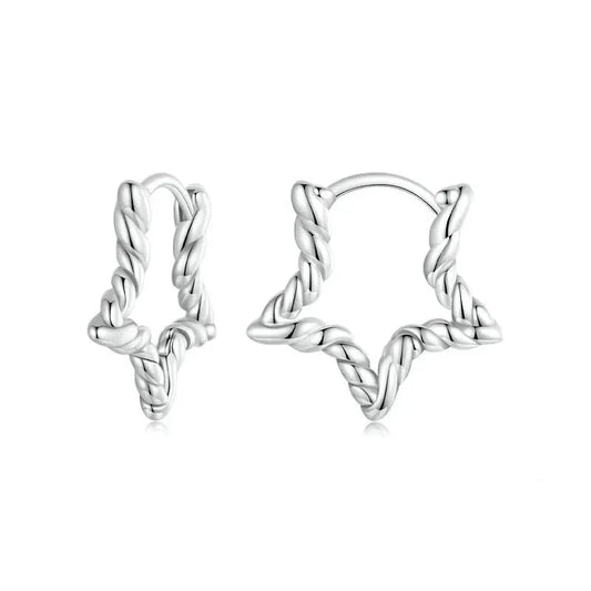 Cute Star Ear Buckles Twisted Hoop Earrings