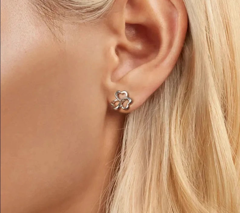 Classic Clover and Heart Stud Earrings