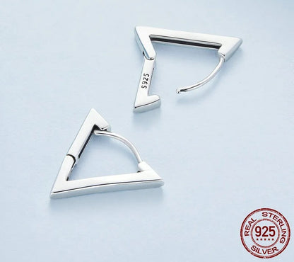 925 Sterling Silver Small Triangle Earrings - TEA LU SHOP